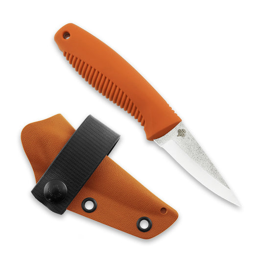 Peltonen M23 Ranger Cub 2.56" N690 Orange Fixed Blade Knife with Kydex Sheath