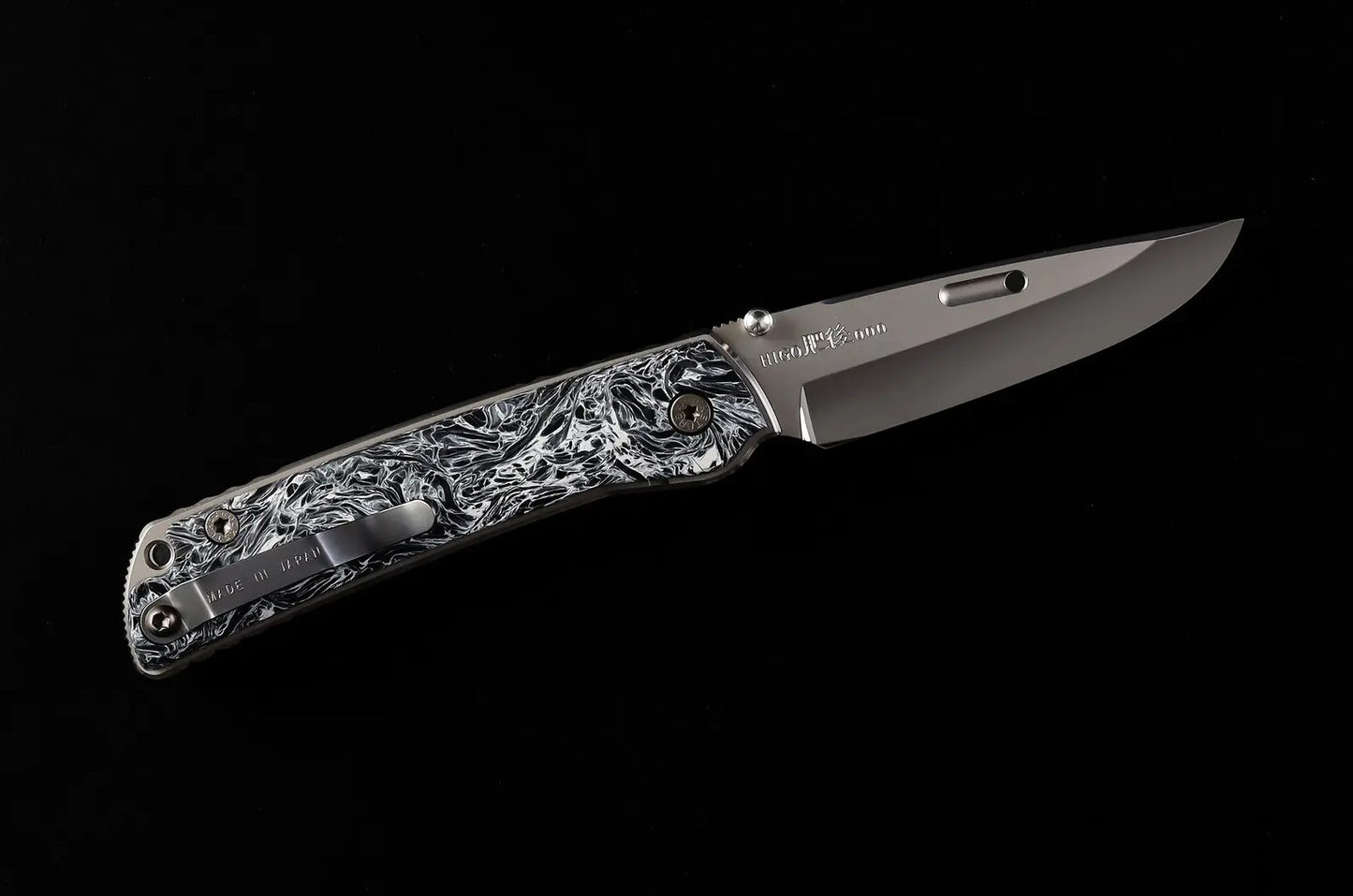 Rockstead HIGO II X-FCF-ZDP (DMP) 3.5" Polished ZDP189 Folding Knife with Dark Matter Polar Carbon Fiber Titanium Handle