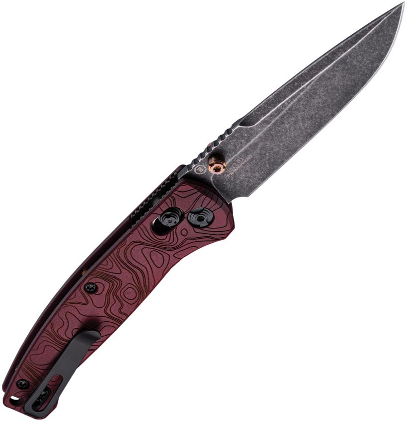Hogue Mysto Fire 3.4" CPM Magnacut Black Stonewash Redstone Richlite Folding Knife