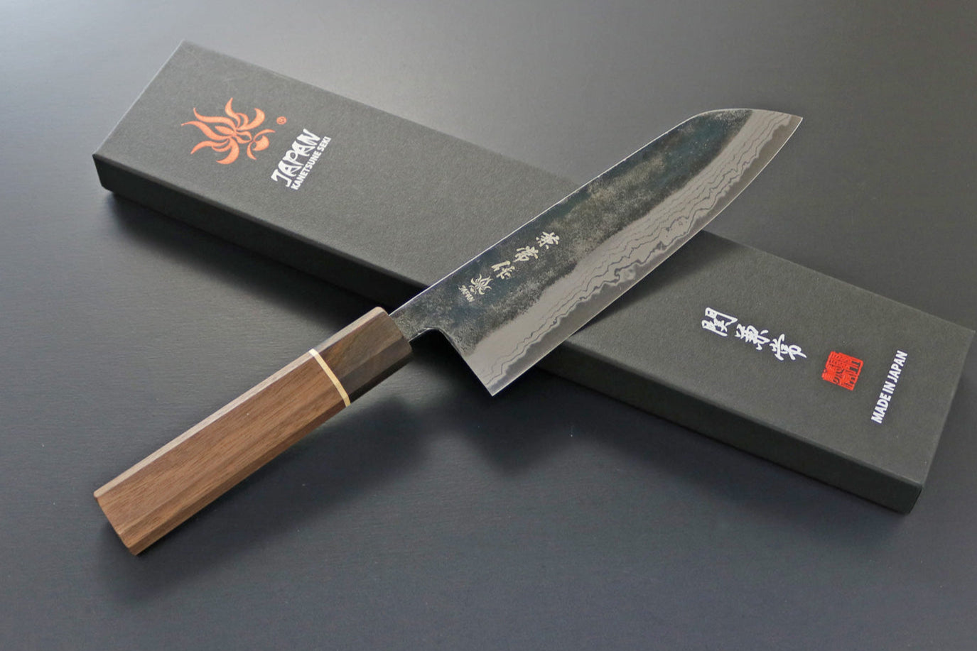 Kanetsune Seki MATSU-ZUMI-YAKI Santoku 170mm Damascus Kitchen Knife - Made in Japan KC-472