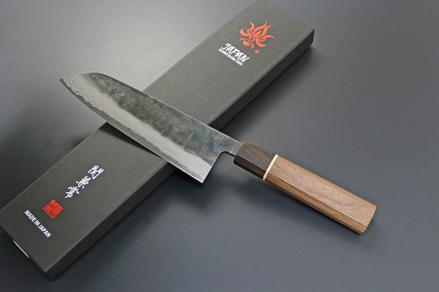 Kanetsune Seki MATSU-ZUMI-YAKI Santoku 170mm Damascus Kitchen Knife - Made in Japan KC-472