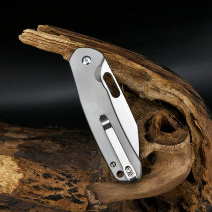 CJRB Pyrite Wharncliffe 3.11" AR-RPM9 Titanium Button-Lock Folding Knife J1925A-TI