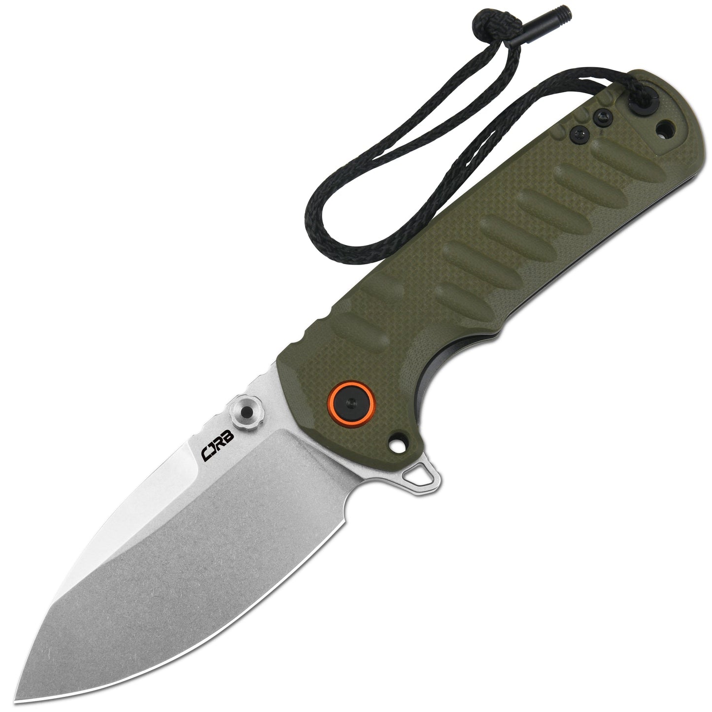 CJRB Tundra 3.78" D2 Stonewash Green G10 Locking Pin Folding Knife J1966-GN