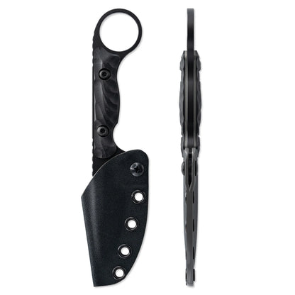 Toor Knives Jank Shank S 3" CPM-M4 SOCOM Black KG GunKote Black G10 Fixed Blade Knife