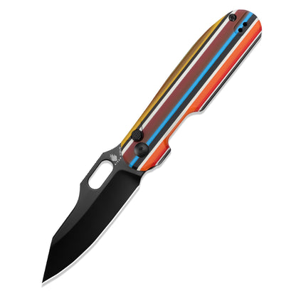 Kizer Cormorant Serape 3.23" CPM-S35VN Multicolour G10 Button-Lock Folding Knife Ki4562A5