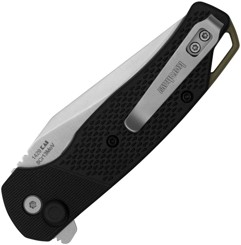 Kershaw Runoff 3.1" 8Cr13MoV Button-Lock KVT Black GFN Folding Knife 1429