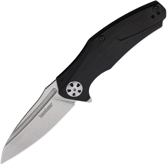 Kershaw Natrix 3.25" Stonewashed Black G10 KVT Flipper Folding Knife 7007