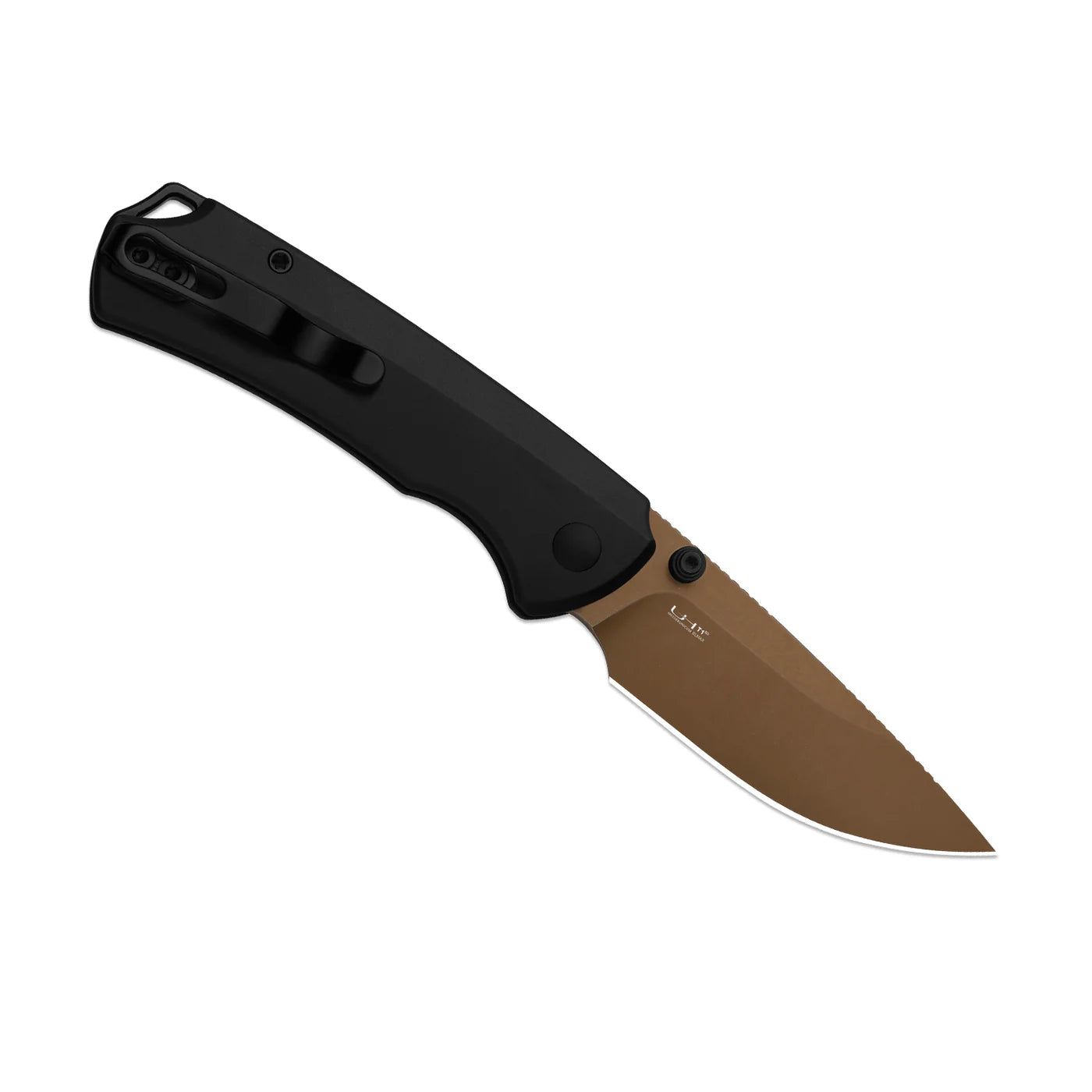 Kizer T1 BD 3.2" Elmax Sunset Metal PVD Titanium Button-Lock Folding Knife by Uli Hennicke 3490.2BDA2