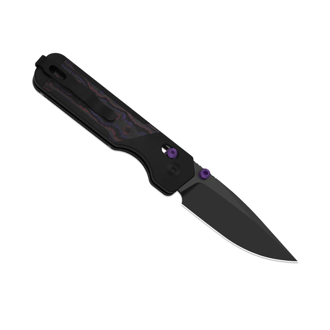 Kizer Militaw 315 KwikSwap 3.1" Elmax DLC Ultra Aluminium Fatcarbon Purple Haze Folding Knife Ki3634.31CDA1