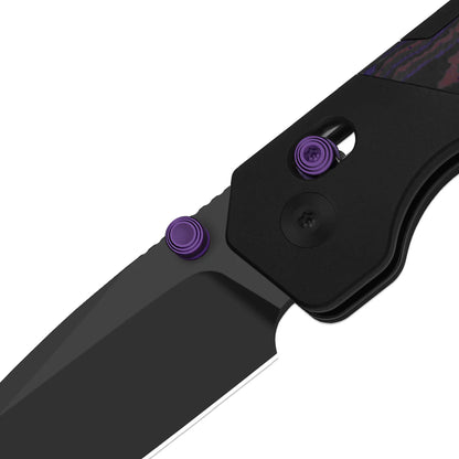 Kizer Militaw 315 KwikSwap 3.1" Elmax DLC Ultra Aluminium Fatcarbon Purple Haze Folding Knife Ki3634.31CDA1