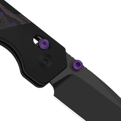 Kizer Militaw 315 KwikSwap 3.1" Elmax DLC Ultra Aluminium Fatcarbon Purple Haze Folding Knife Ki3634.31CDA1