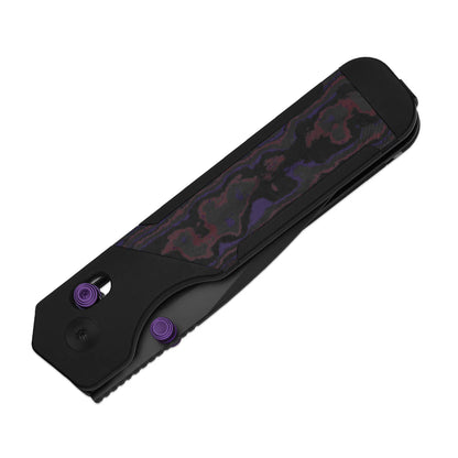 Kizer Militaw 315 KwikSwap 3.1" Elmax DLC Ultra Aluminium Fatcarbon Purple Haze Folding Knife Ki3634.31CDA1