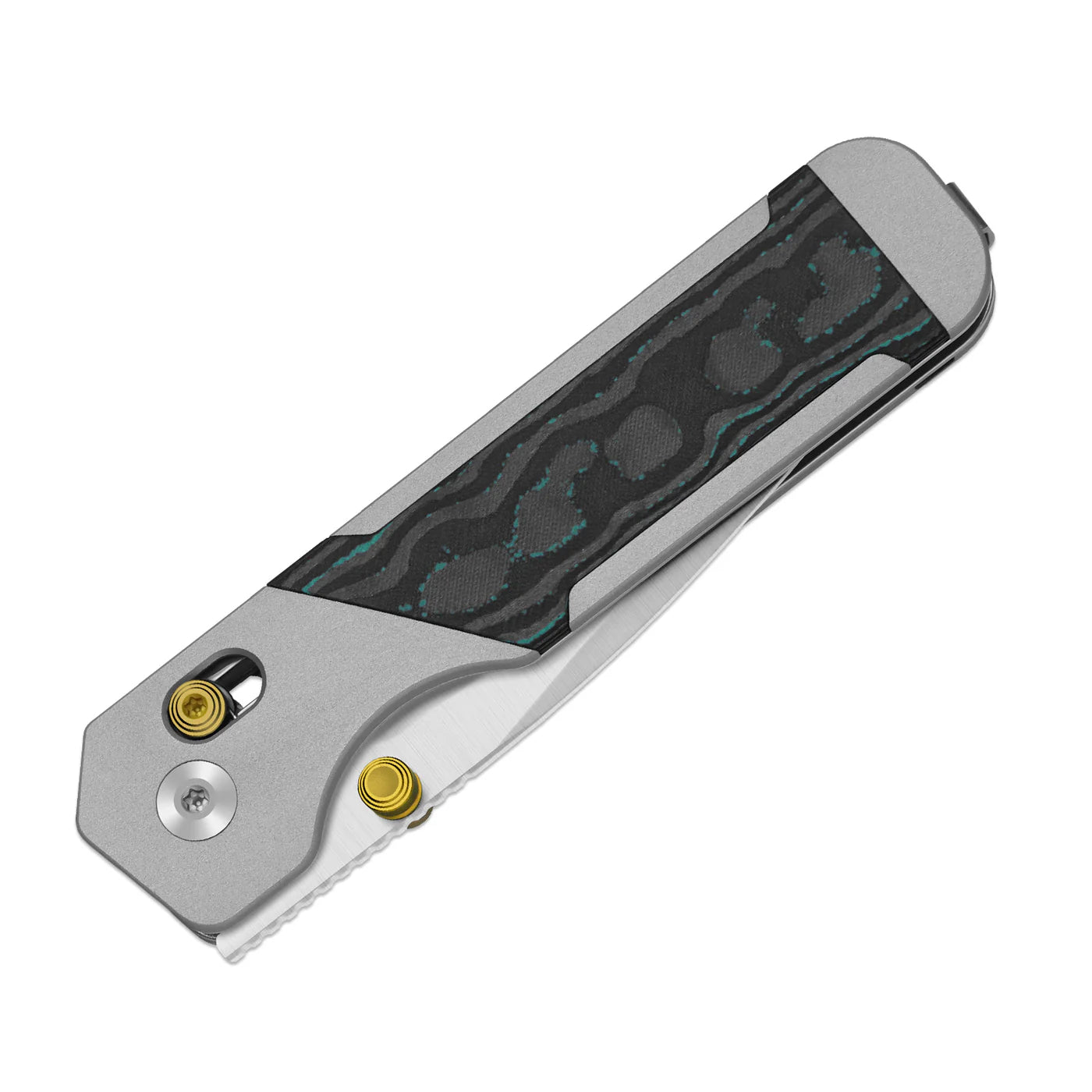 Kizer Militaw 315 KwikSwap 3.1" Elmax Aluminium Shipwreck Camo Carbon Folding Knife Ki3634.31CDA2