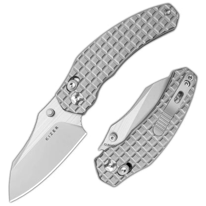 Kizer Mini Bulldog Clutch-Lock 2.51" S45VN Frag Titanium Folding Knife Ki3672SA2