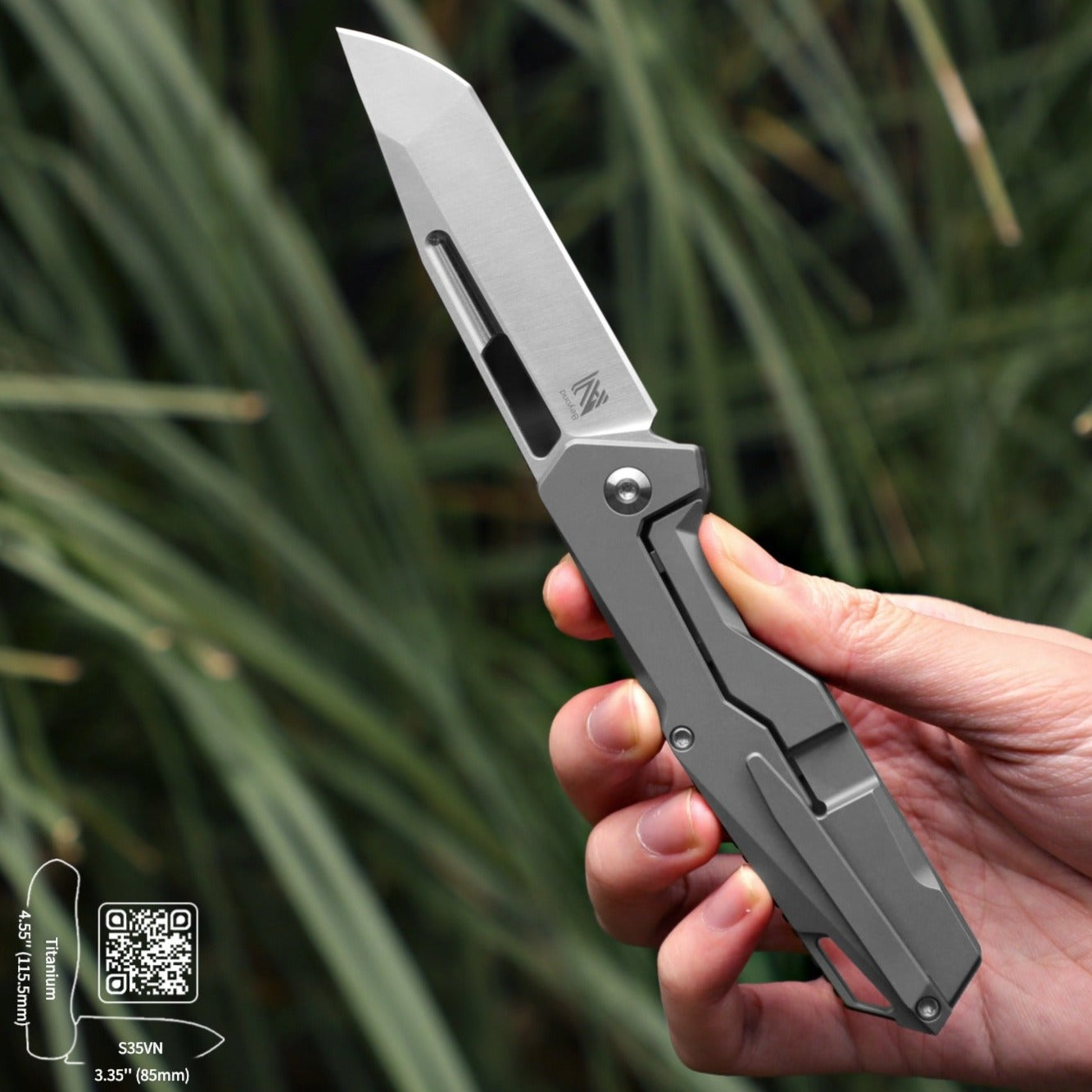 Kizer Beyond 3.35" S35VN Tanto Titanium Folding Knife Ki3678A1