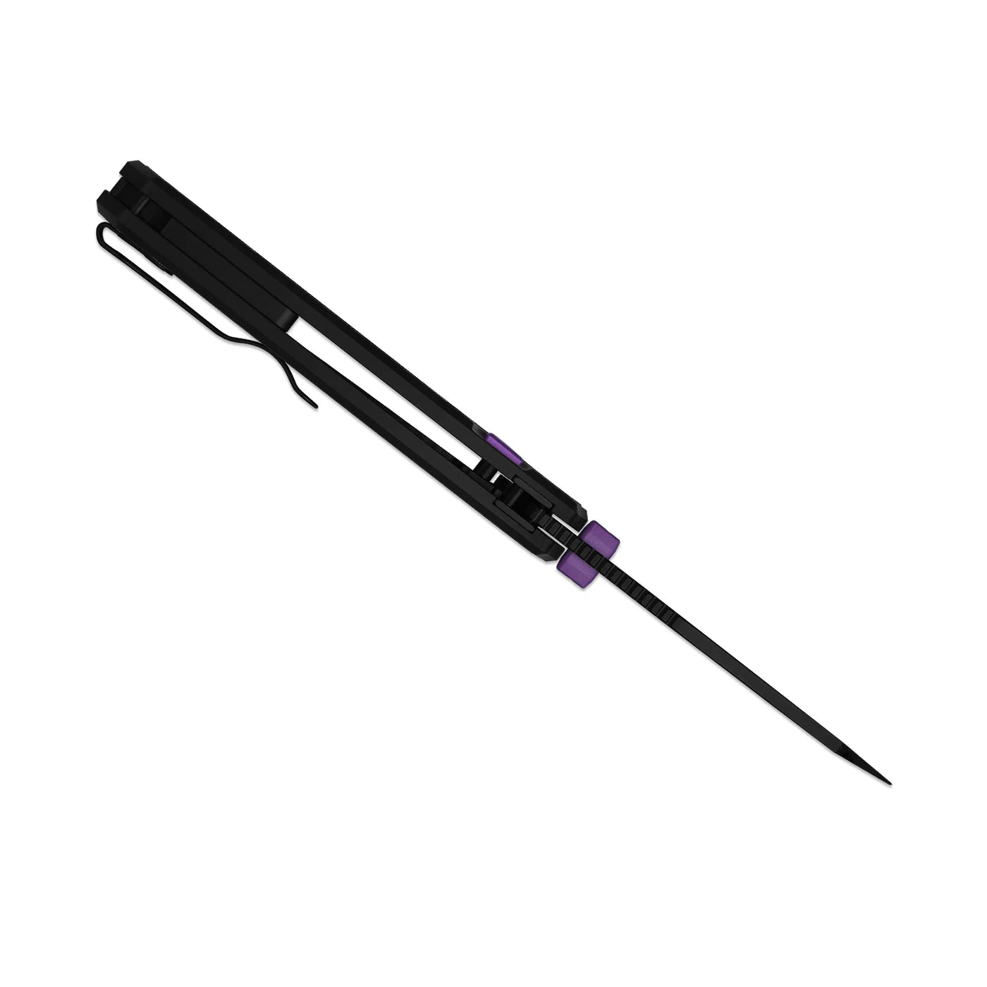 Kizer Wharning 3.4" S45VN Black/Purple Norplex UltreX Micarta Aluminium Button-Lock Folding Knife 3738A2