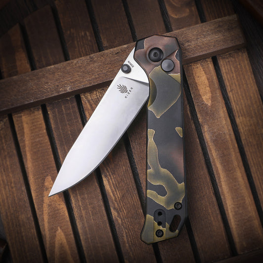 Kizer Begleiter 3.39" CPM-S35VN Raffir Noble Button-Lock Folding Knife Ki4458.2BA1