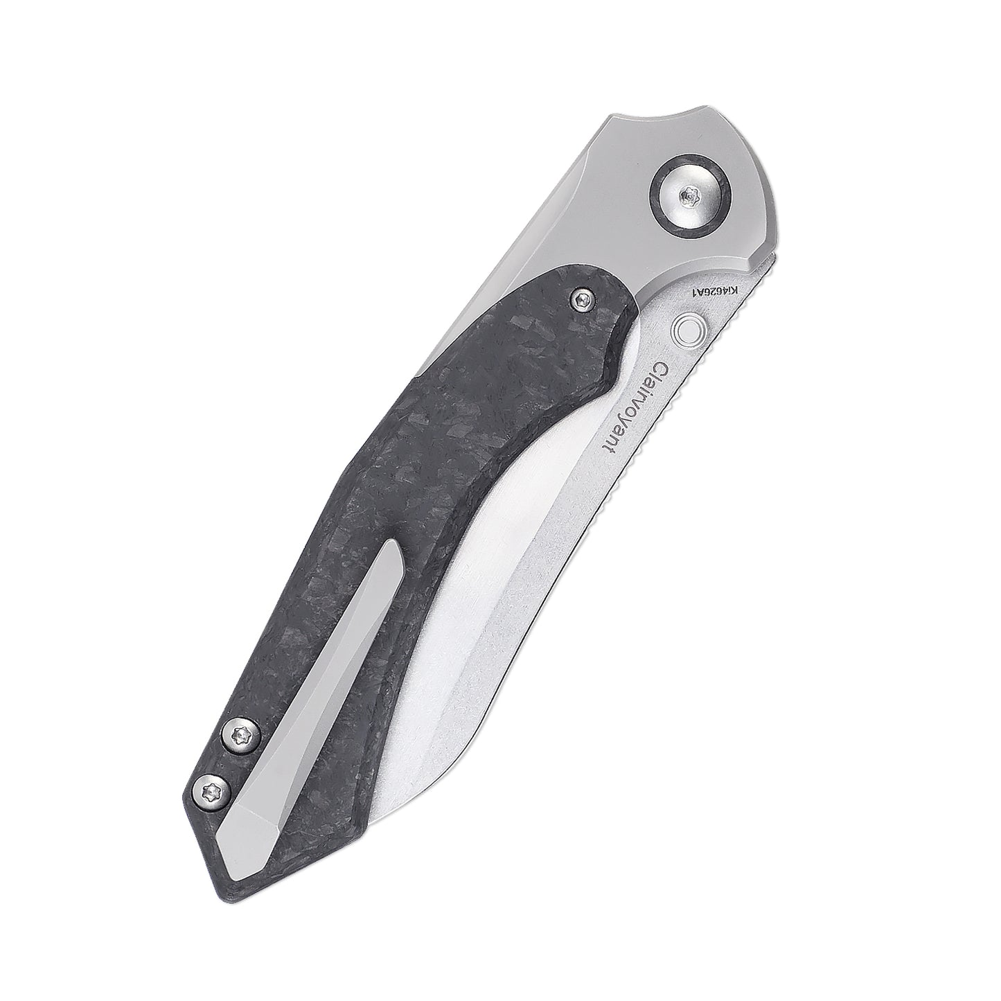 Kizer Clairvoyant 3.74" S35VN Carbon Fiber Titanium Button-Lock Folding Knife Ki4626A1