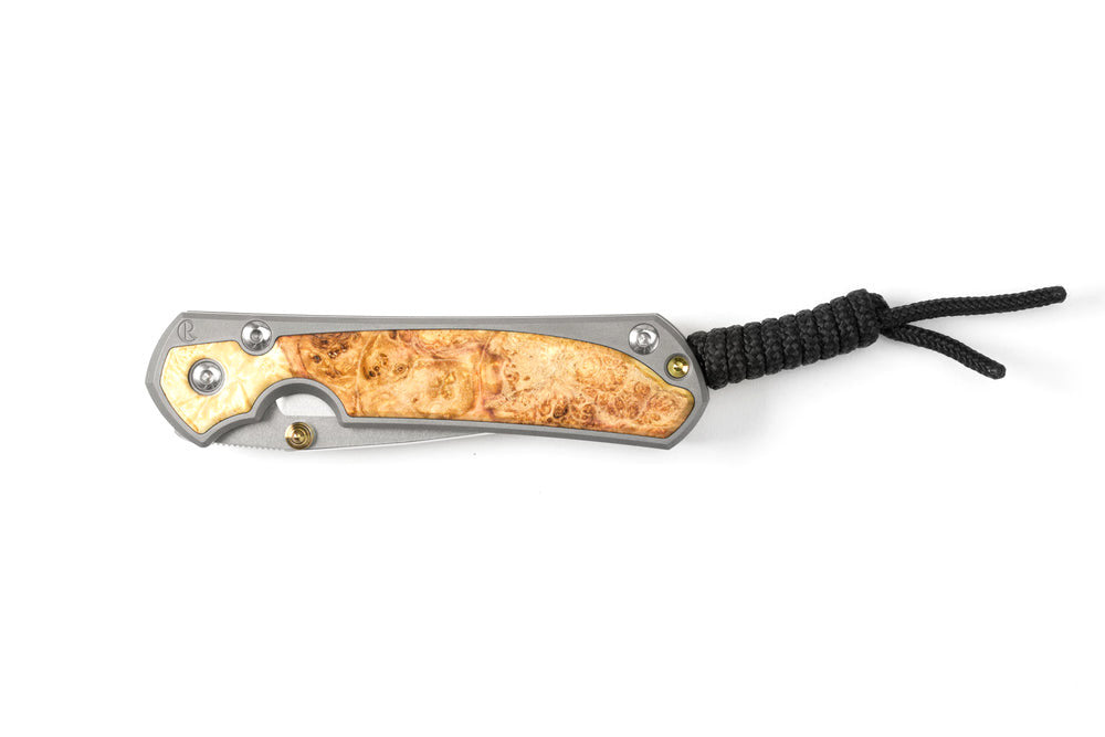 Chris Reeve Large Sebenza 31 Box Elder 3.61" CPM Magnacut Titanium Folding Knife L31-1108