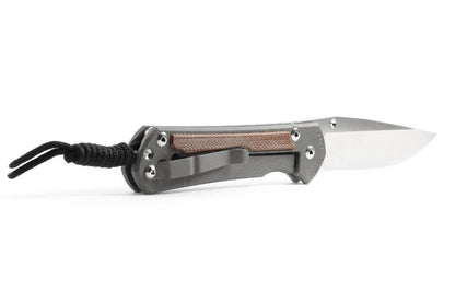 Chris Reeve Large Sebenza 31 Natural Canvas Micarta 3.61" CPM Magnacut Titanium Folding Knife L31-1212