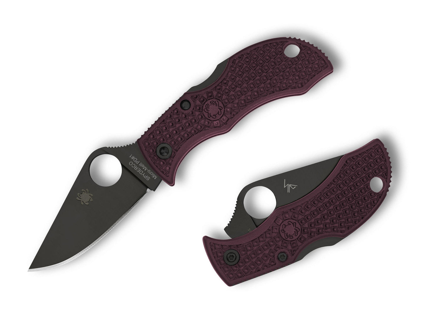 Spyderco Manbug Sprint Run 1.90" Micro-Melt PD#1 Burgundy FRN Folding Knife MBBGBKP
