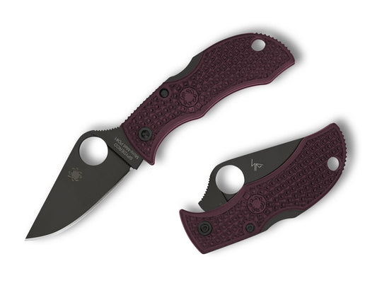 Spyderco Manbug Sprint Run 1.90" Micro-Melt PD#1 Burgundy FRN Folding Knife MBBGBKP