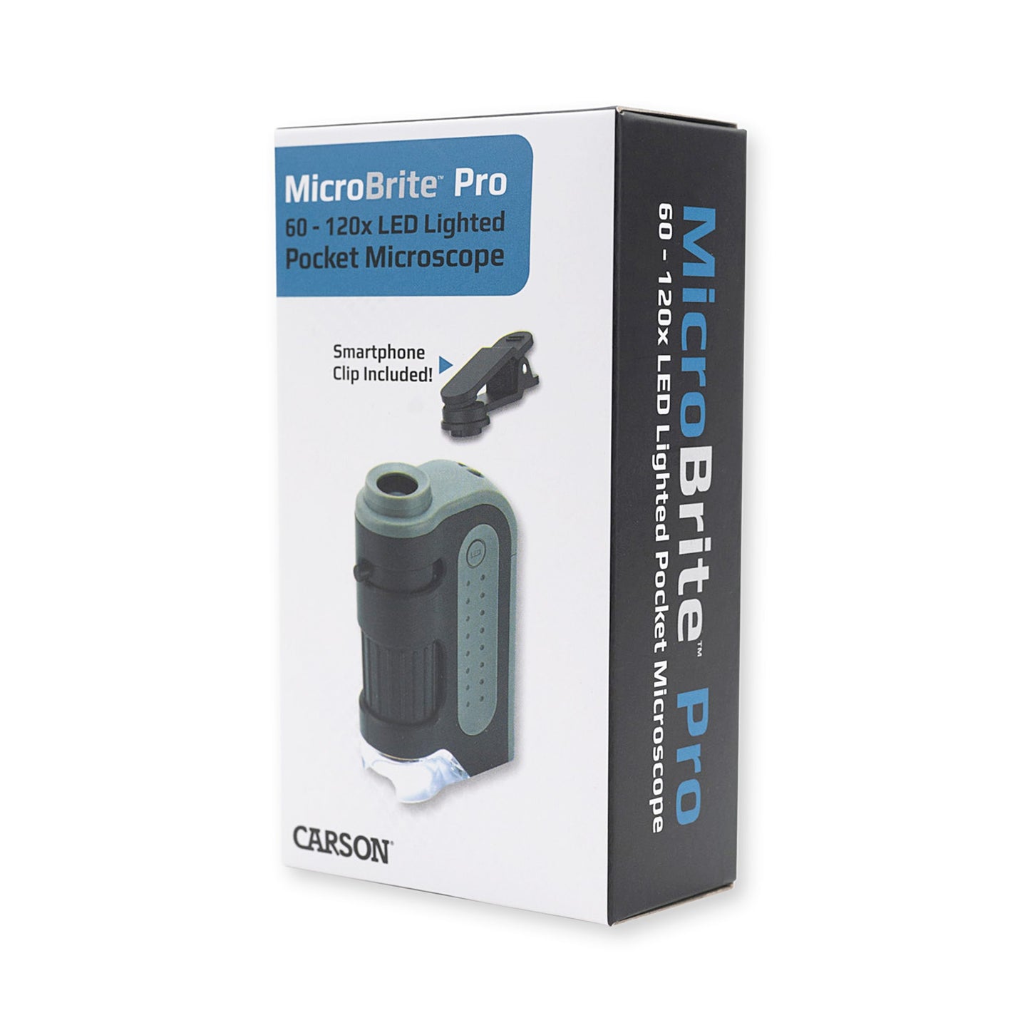 Carson MicroBrite™ Pro 60x-120x LED Lighted Zoom Pocket Microscope with Smartphone Adapter Clip MM-350