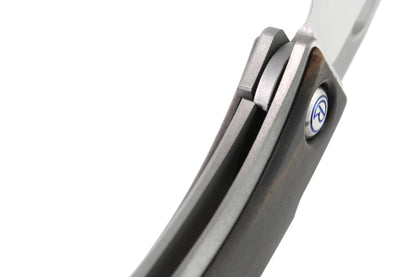 Chris Reeve Mnandi Macassar Ebony 2.74" CPM Magnacut Titanium Folding Knife with Leather Sheath MNA-1016