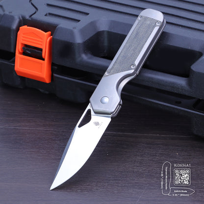 Kizer Militaw 3.35" S35VN Micarta Titanium Folding Knife Ki3634A1
