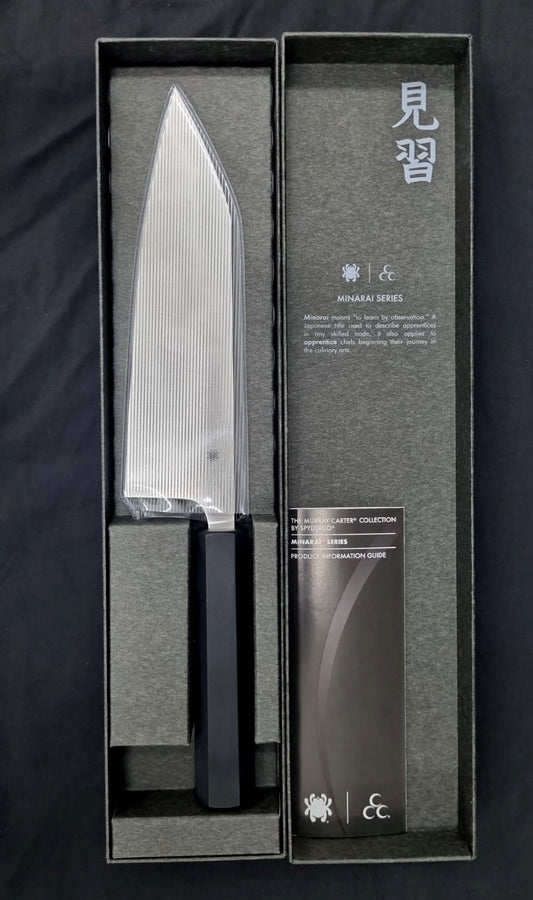 Spyderco Murray Carter Minarai Bunka Bocho 7.83" CTS BD1N Kitchen Knife K18PBK - Made in Seki, Japan