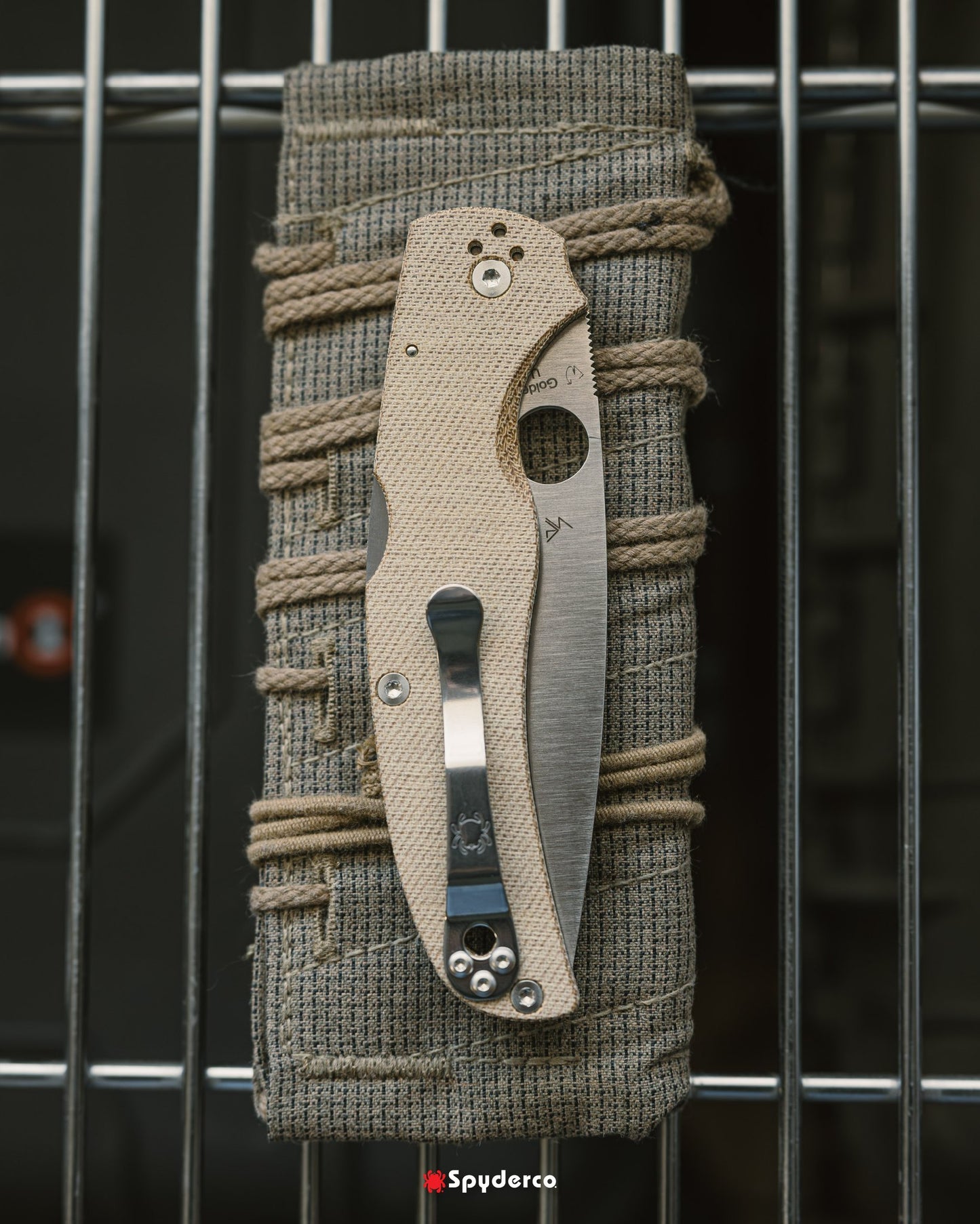 Spyderco Native Chief 4.08" CPM Cru-Wear Brown Canvas Micarta Folding Knife C244MPCW