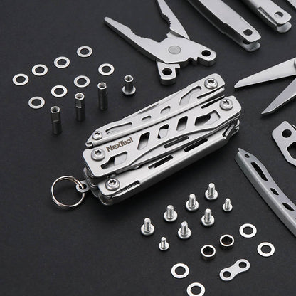 NexTool Mini Flagship Silver Compact Multi-Tool with 10 Functions