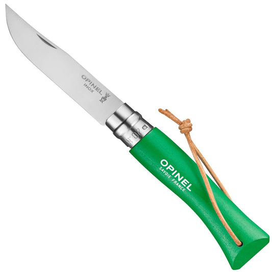 Opinel No.7 Colorama Trekking 3.07" Green Stainless Folding Knife - Made in France