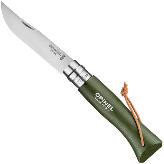 Opinel No.8 Colorama Trekking 3.35" Khaki Stainless Folding Knife - Made in France