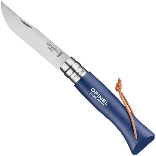 Opinel No.8 Colorama Trekking 3.35" Dark Blue Stainless Folding Knife - Made in France