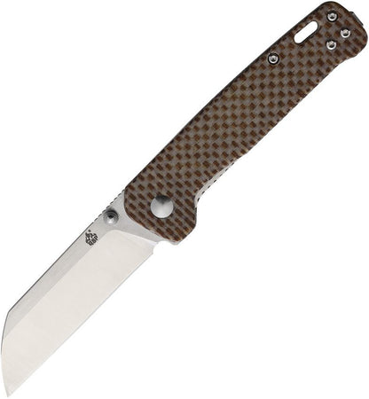 QSP Penguin 3.1" D2 Brown Linen Micarta Folding Knife QS130-A
