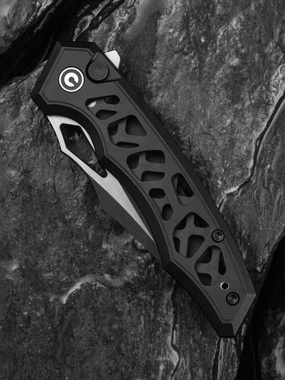 Civivi Anaaki 2.98" Nitro-V Black Aluminium Button Lock Folding Knife C24039-1