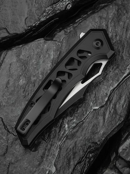 Civivi Anaaki 2.98" Nitro-V Black Aluminium Button Lock Folding Knife C24039-1