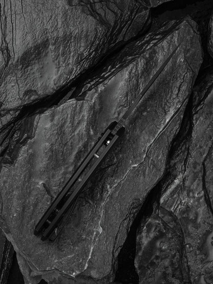 Civivi Anaaki 2.98" Nitro-V Black Aluminium Button Lock Folding Knife C24039-1