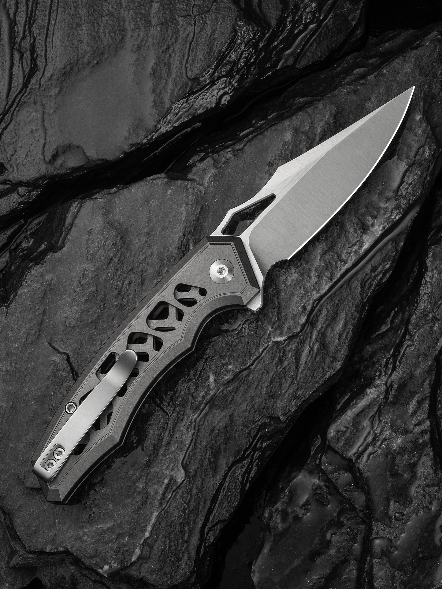 Civivi Anaaki 2.98" Nitro-V Gray Aluminium Button Lock Folding Knife C24039-2