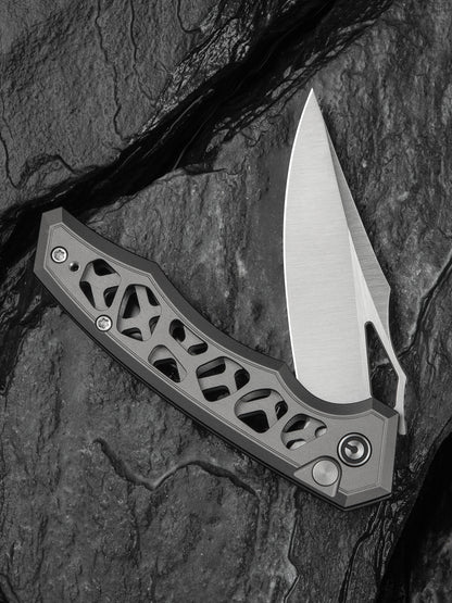 Civivi Anaaki 2.98" Nitro-V Gray Aluminium Button Lock Folding Knife C24039-2