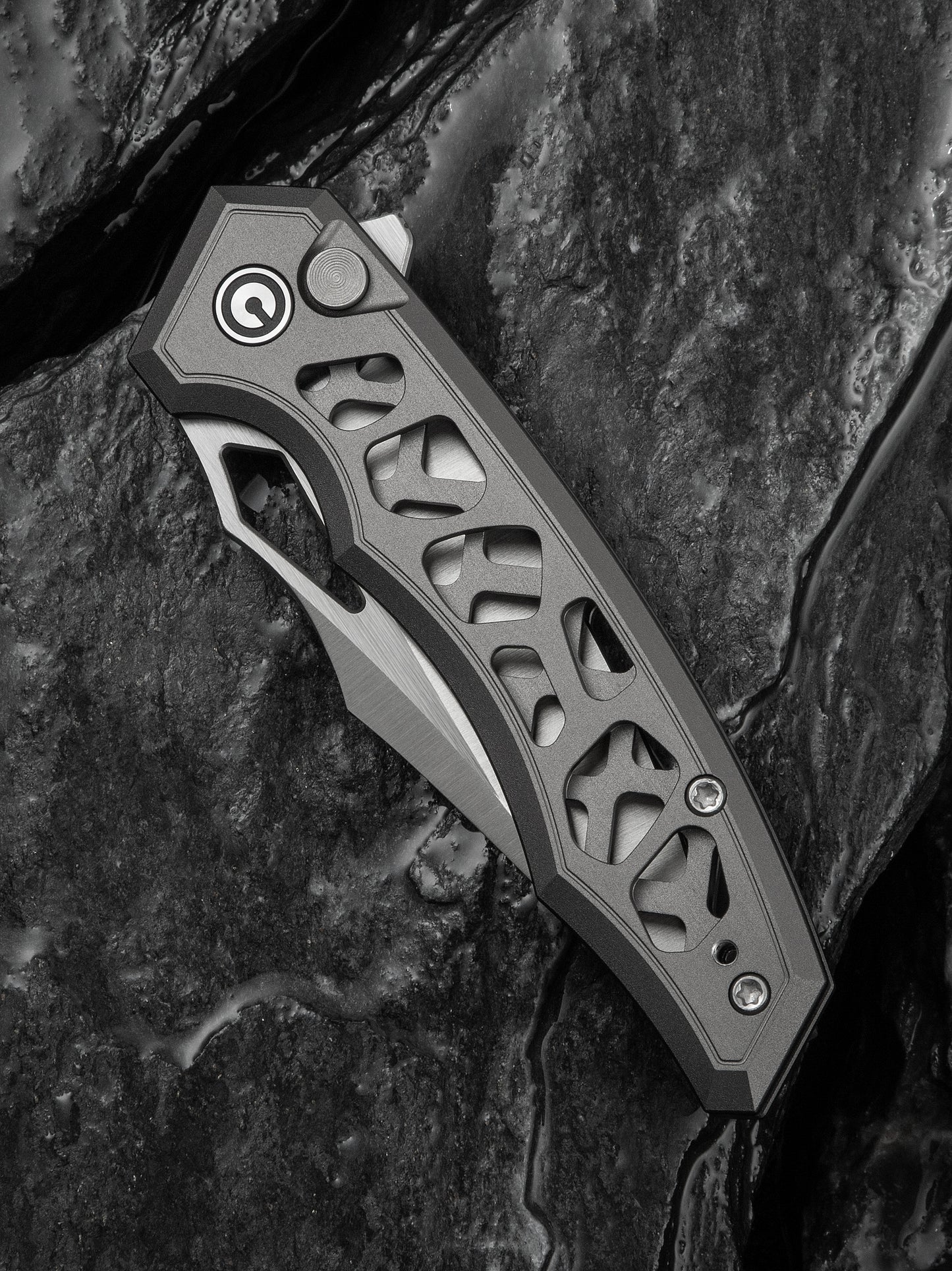 Civivi Anaaki 2.98" Nitro-V Gray Aluminium Button Lock Folding Knife C24039-2