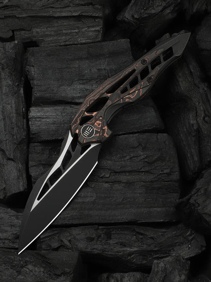 WE Arrakis Limited 3.47" Vanax Copper Foil Carbon Fiber Titanium Folding Knife 906CF-E