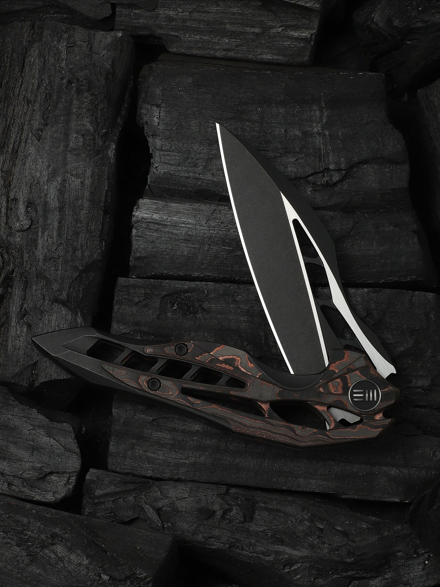 WE Arrakis Limited 3.47" Vanax Copper Foil Carbon Fiber Titanium Folding Knife 906CF-E