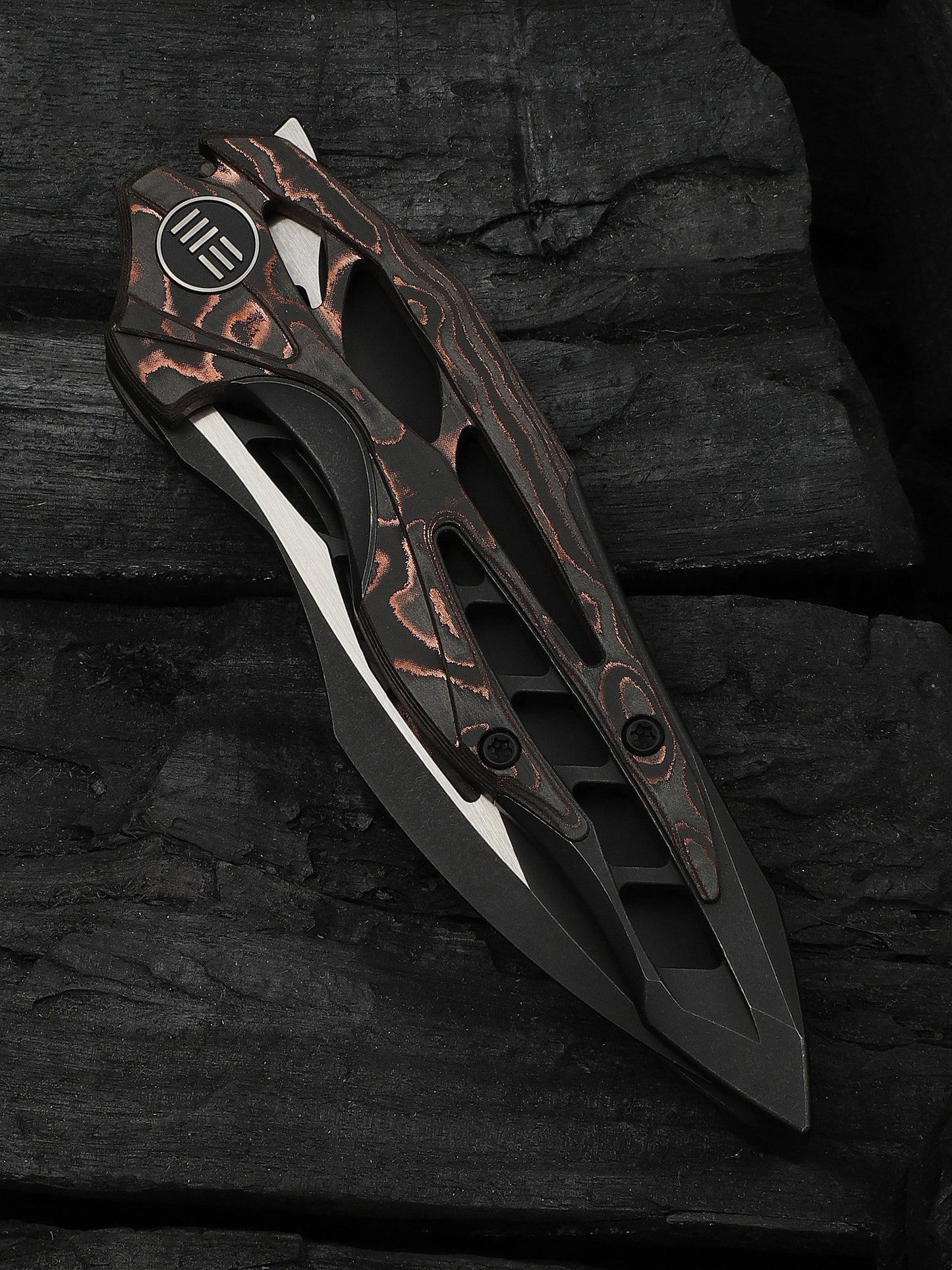 WE Arrakis Limited 3.47" Vanax Copper Foil Carbon Fiber Titanium Folding Knife 906CF-E