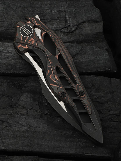 WE Arrakis Limited 3.47" Vanax Copper Foil Carbon Fiber Titanium Folding Knife 906CF-E