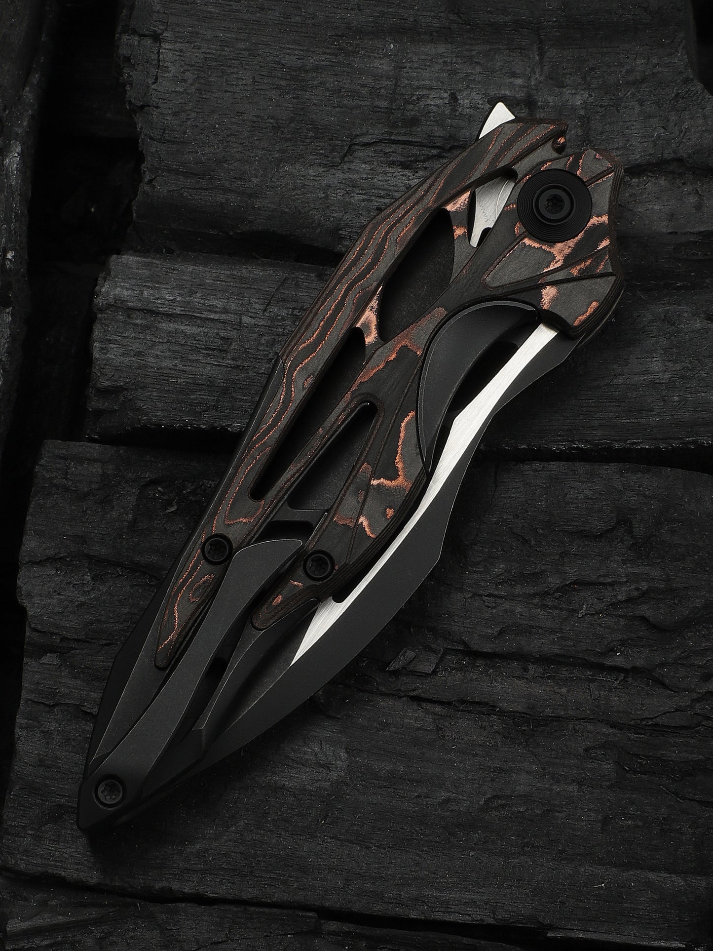 WE Arrakis Limited 3.47" Vanax Copper Foil Carbon Fiber Titanium Folding Knife 906CF-E