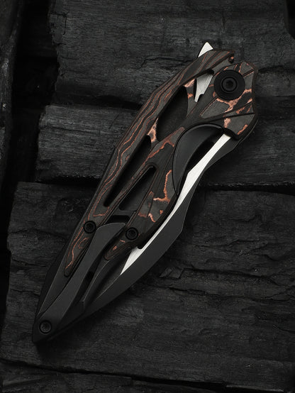 WE Arrakis Limited 3.47" Vanax Copper Foil Carbon Fiber Titanium Folding Knife 906CF-E