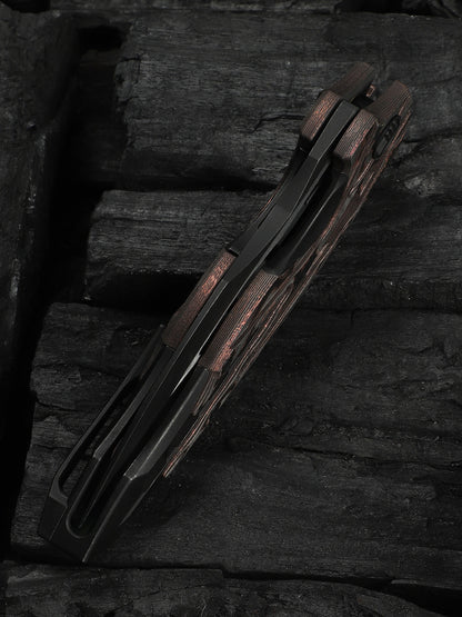 WE Arrakis Limited 3.47" Vanax Copper Foil Carbon Fiber Titanium Folding Knife 906CF-E