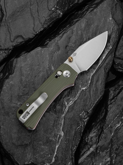 Civivi Baby Banter 2-TG 2.34" Sandvik 14C28N Green/Red G10 Crossbar Lock Folding Knife C24074-1